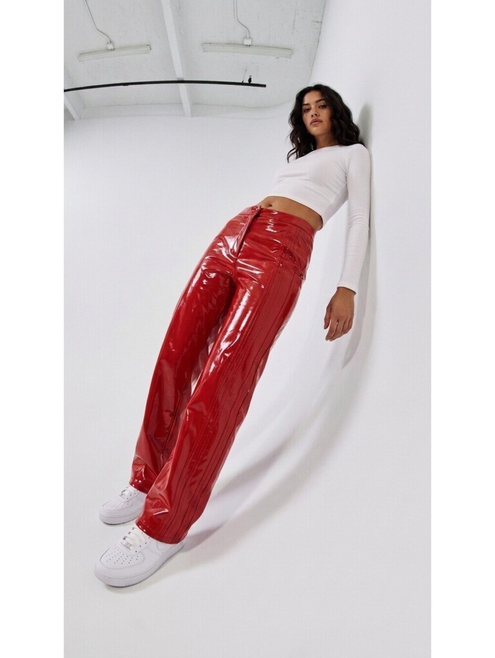 Adidas Ivy Park Red Vinyl Pants Size L